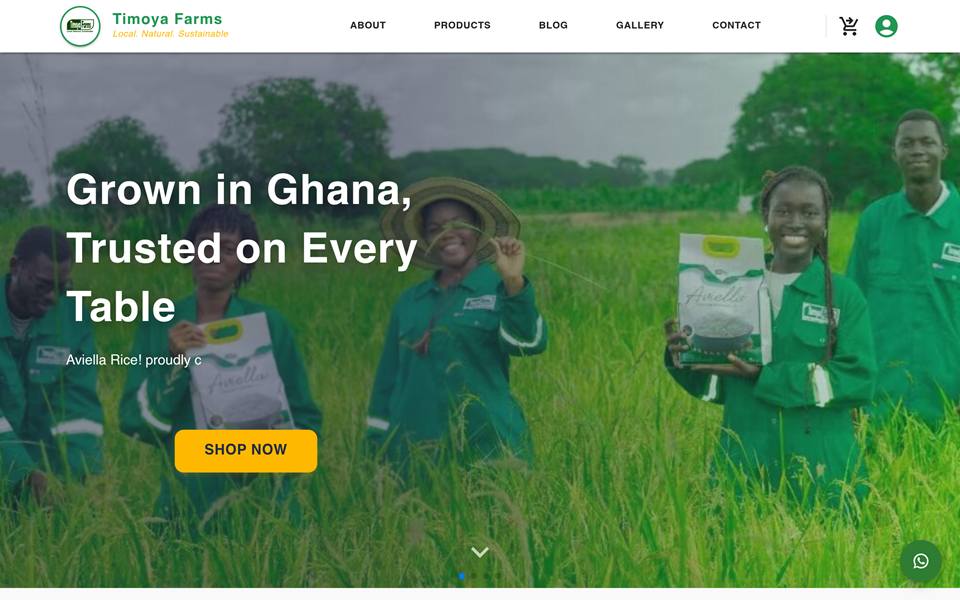 Timoya Farms website preview